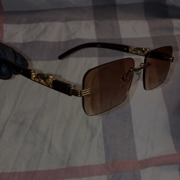 SALE! Dark Brown Gold rounded rimless gradient designer luxury glasses NEW unisx